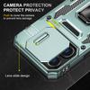 Armor Series For iPhone 16 Pro Case Slide Lens Lid PC+TPU Anti-Drop Kickstand Phone Cover