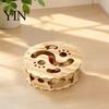 Sturdy Cat Maze Toy Interactive with Rolling Balls, Durable Density Board Scratching Indoor Pet Enrichment Toys Toy, Anxiety Relief Wooden Track