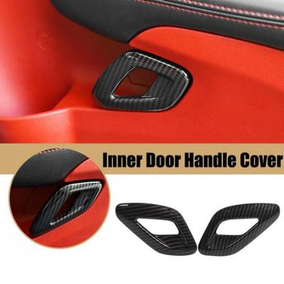 For Dodge Challenger 2011+ Inner Door Handle COVER Trim Decor Frame Carbon Fiber