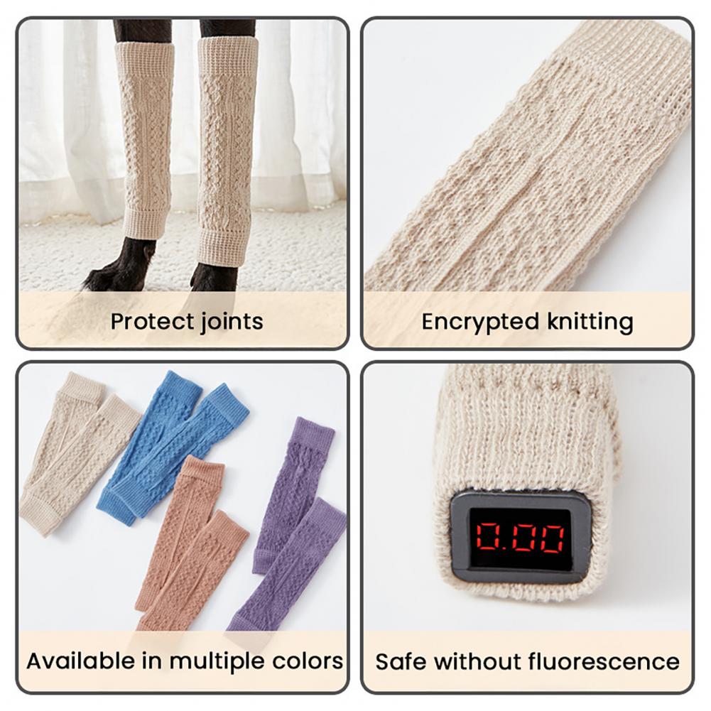 Dog Leg Sleeve 4pcs Dog Elbow Protectors Knitted Leg Warmer Wraps Breathable Pet Elbow Sleeves for Elderly Dogs for Dogs