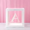 Clear Balloon Box with 26 White Letters for Birthday Party and Baby's First Birthday Decoration