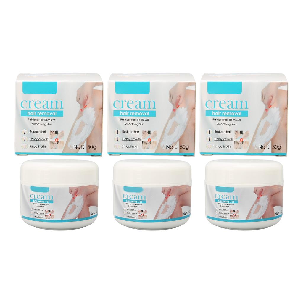 3 Boxes Hair Removal Depilatory Cream Mild Painless Smoothing Skin for Face Arms Legs Back Underarms Bikini Line