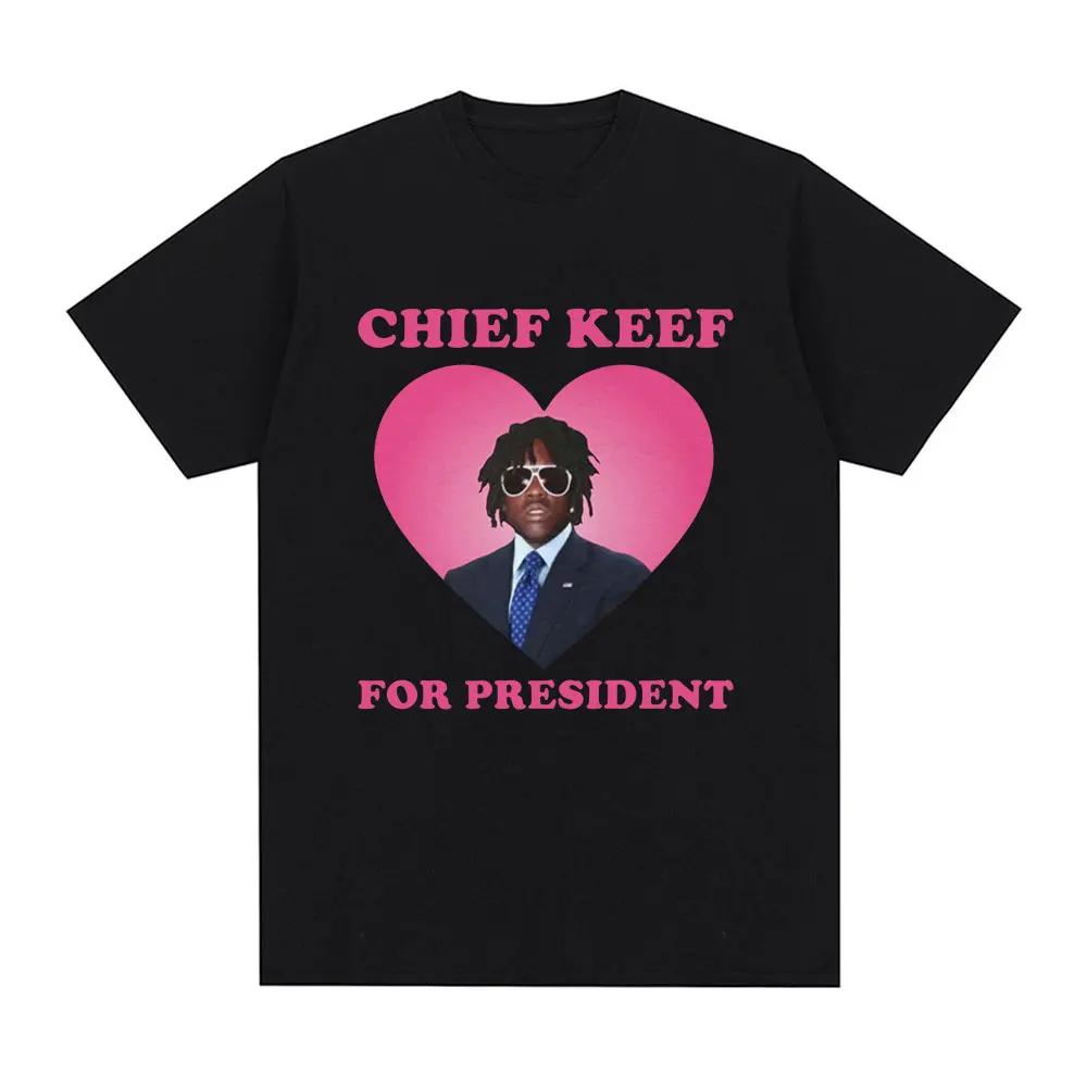 Rapper Chief Keef Lead leads high-quality T-shirts for men and women hip-hop retro cotton casual soft loose casual loose tops