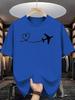 Travel Graphic T Shirt For Unisex Airplane Heart Flight Route Line Crew Neck Tee Aviation Love Print Casual Male Daily Outfit Tops
