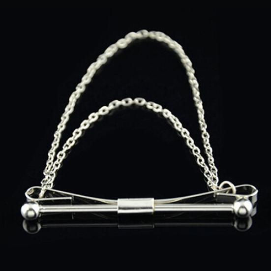 Gentlemen Tie Clip Bar Clasp Cravat Pin Skinny Collar Silver Gold Necktie Brooch
