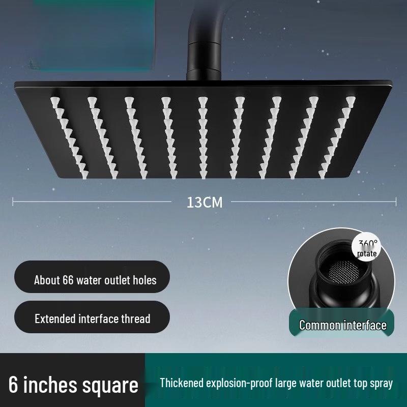 Square 304 Stainless Steel Rainfall Shower Head