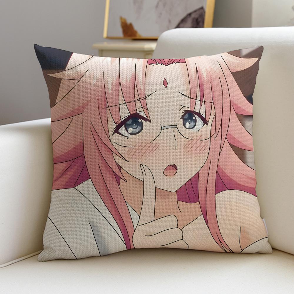 Yuuna and the Haunted Hot Springs Cushion Cover Breathable and skinfriendly linen pillowcase removable and washable cushion