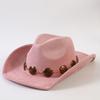 Popular European and American retro suede western denim hat men's and women's fashion classic western denim