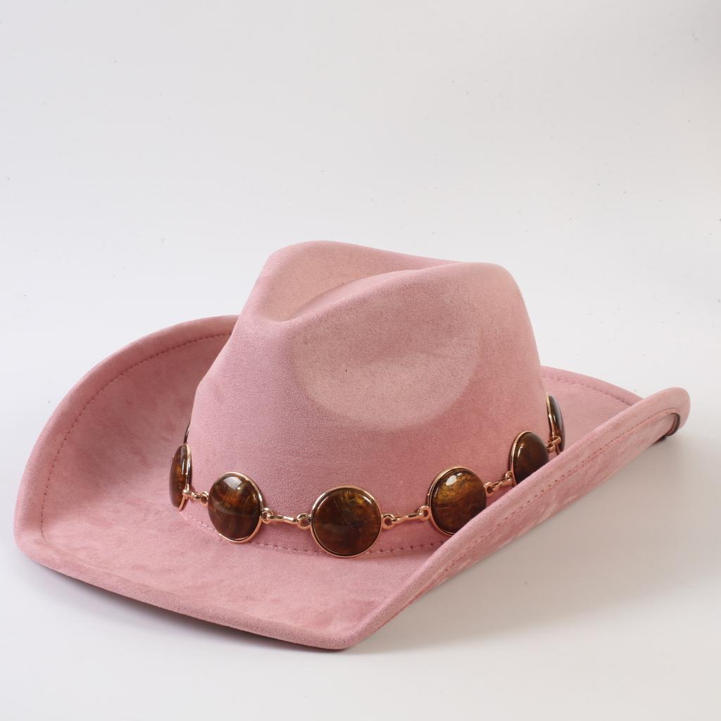 Popular European and American retro suede western denim hat men's and women's fashion classic western denim