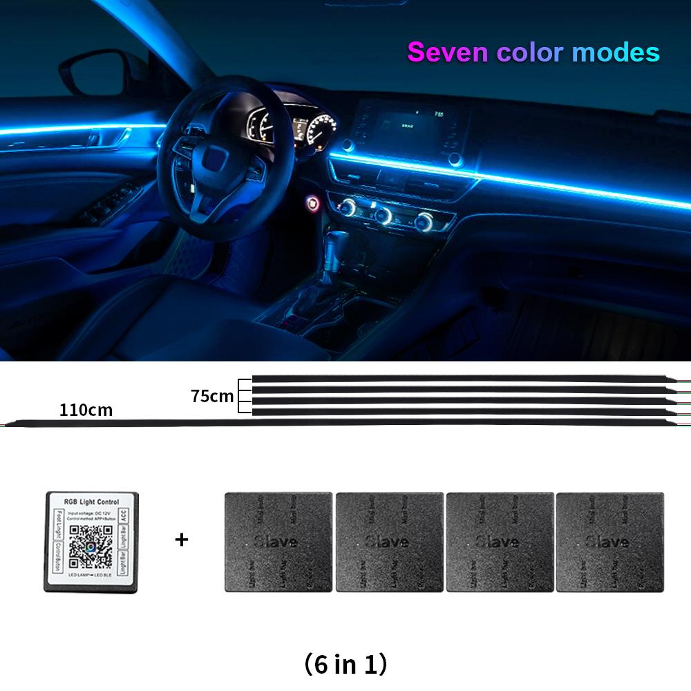 18/22 In 1 Led Acrylic Ambient Lamp 64 213 Color RGB Blutooth APP Control Car Atmosphere Lights Support One Zone Dual Zone 12V