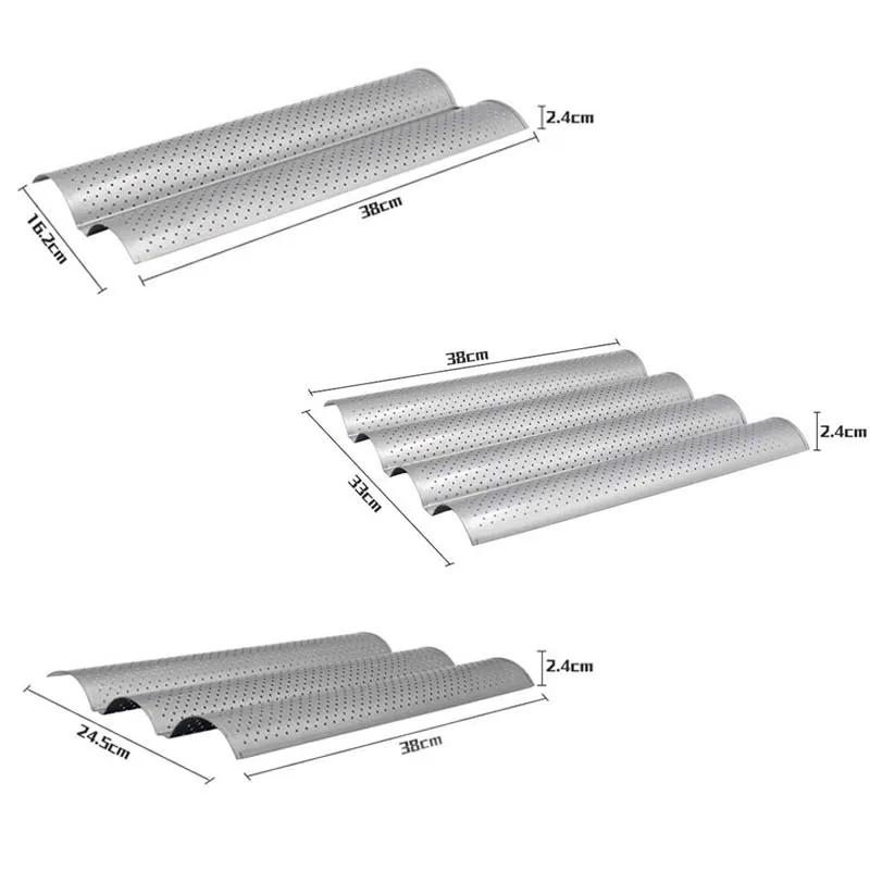 YOMDID French Bread Mold For Baking Bread Wave Baking Tray Practical Cake Pan Baguette Mold 2/3/4 Groove Waves Bread Baking Tool