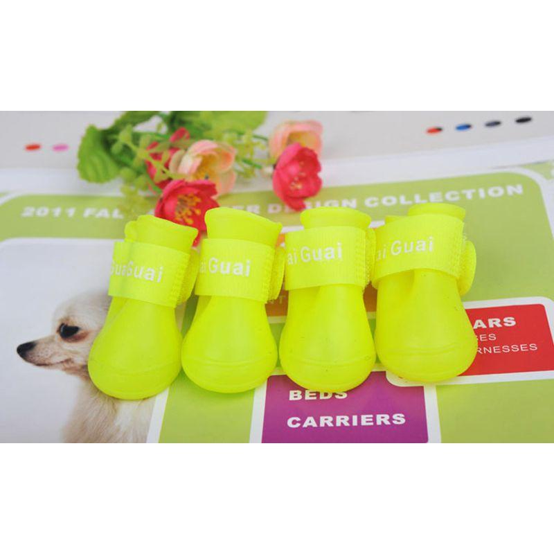 

2018 New Cute Pet Shoes Booties With Anti-slip Rubber Waterproof Rain Protection For Small Dogs M