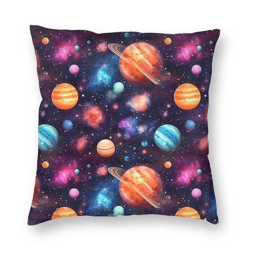 Solar System Space Planets Universe Square Pillowcase Pillow Cover Cushion Throw Pillow for Home Sofa Living Room
