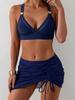 New Summer Women's Bikini Three Piece Swimsuit Sexy Mesh Drawstring Women's Split Swimsuit