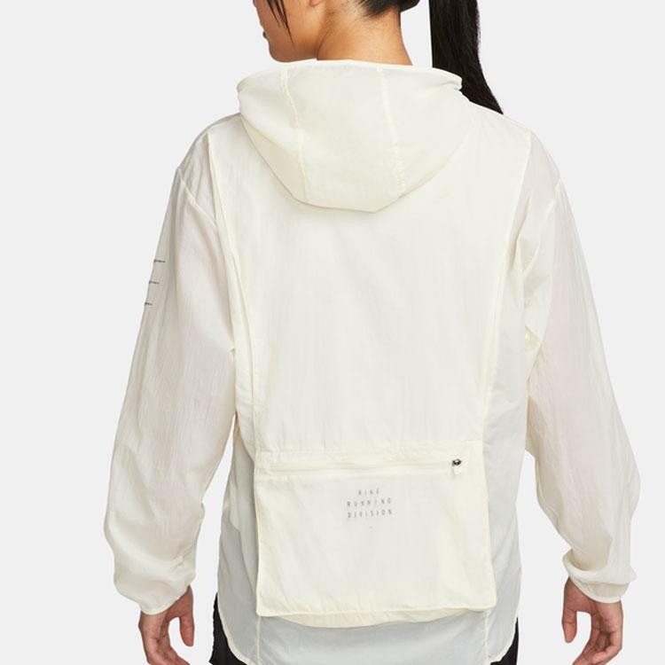Nike Reflective Woven Running Jacket With Packable Hood Women Tops Coconut-Milk DM7754-113