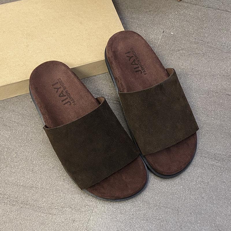 Retro flat-bottomed slippers for women to wear in the autumn of 2025. The new fashion is very easy to wear. Lazy home slippers