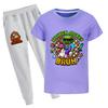 Chicken jockey summer short-sleeved T-shirt and pants suit for middle and large children 4519