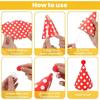 11PCS Hats Paper Cone Birthday Party Hats Polka Dot DIY Handmade Kids Birthday Party Photo Props With Ball Crown Design