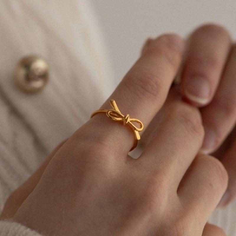 BEFORE MOONRISE [Silver 925] Petit Ribbon Ring SR207 - Gold