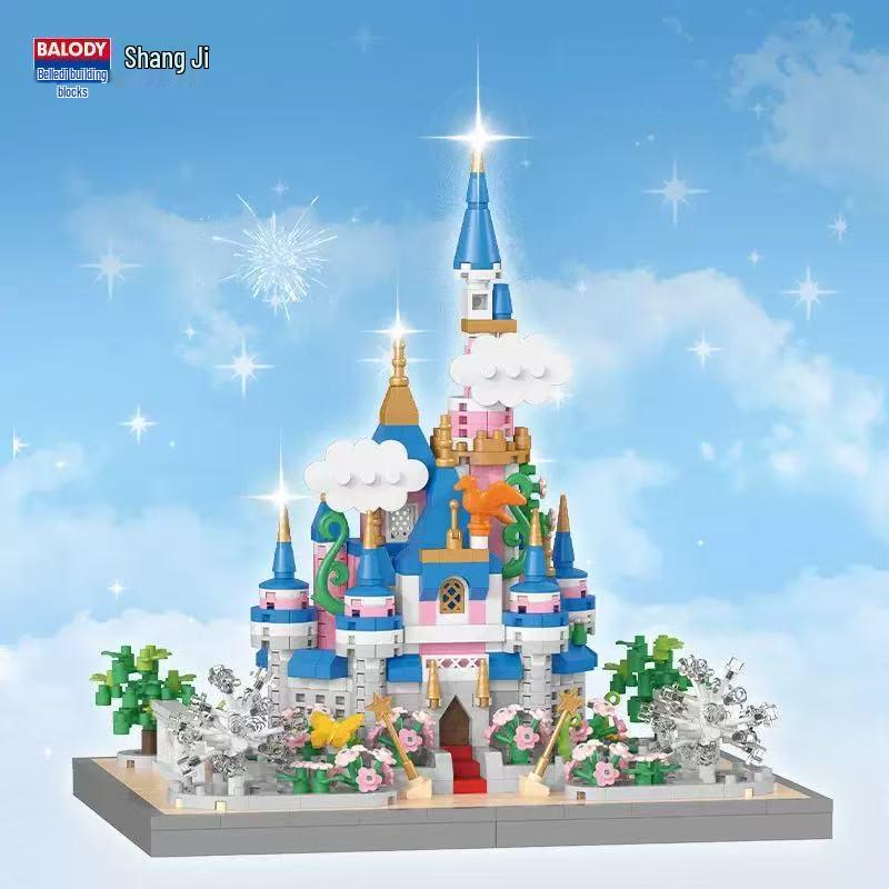 BeleDi Micro-Particle Castle Blocks: Dreamy Ice & Snow Princess Educational Toy for Girls