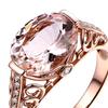 Women Ring Faux Morganite Hollow Out Jewelry Electroplating Long Lasting Finger Ring