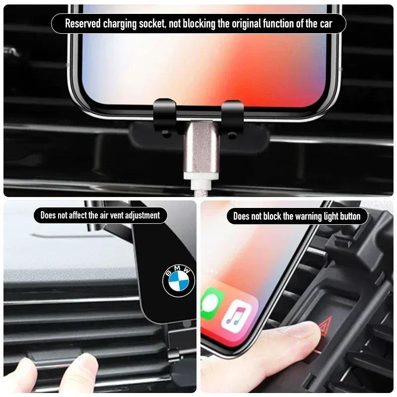 -Gravitační držák na telefon do auta na výdech klimatizace GPS držák Mobilní stojánek Pro BMW řady 1 2 3 4 5 7 X1 X2 X3 X4 X5 X6 X7 M1 M2 M3 M4 M5 M6