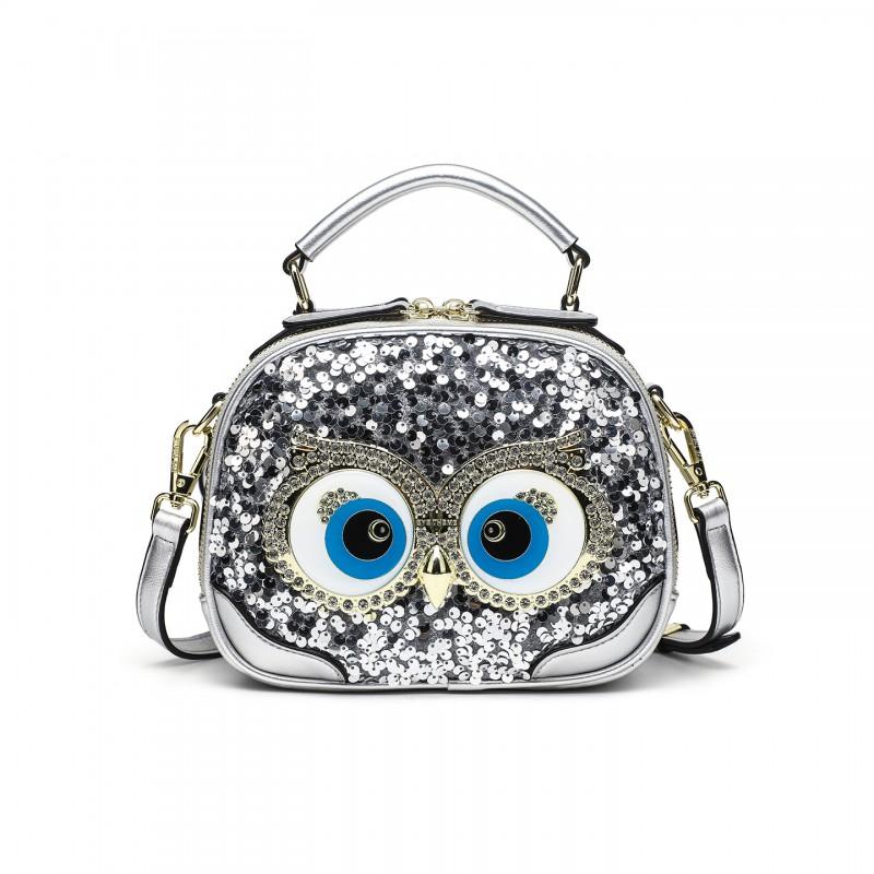 Mini Crossbody Bag Women Fashion Sequin Artistic Chinese Style Multi Compartment Zipper Small Size