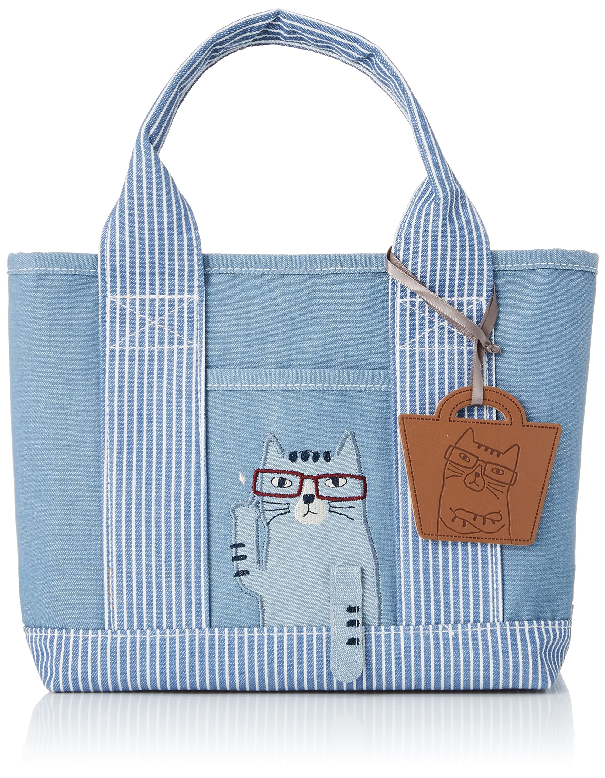 

Divided Tote Bag Denim Style Divided Tote Bag S Size Blue [Kusuguru Japan] 224006-01