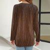 Women's Fashion Casual Long Sleeve Print Round Neck Pullover Top Blouse