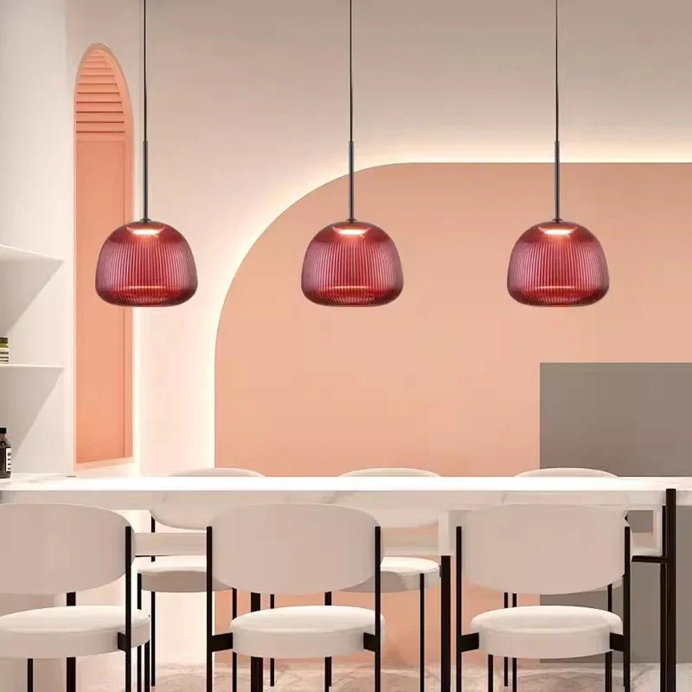 Retro Glass Pendant Light Medieval Colorfull Hanging Lamp For Restaurant Living Room Bar Bedroom LED Vintage Creative Chandelier