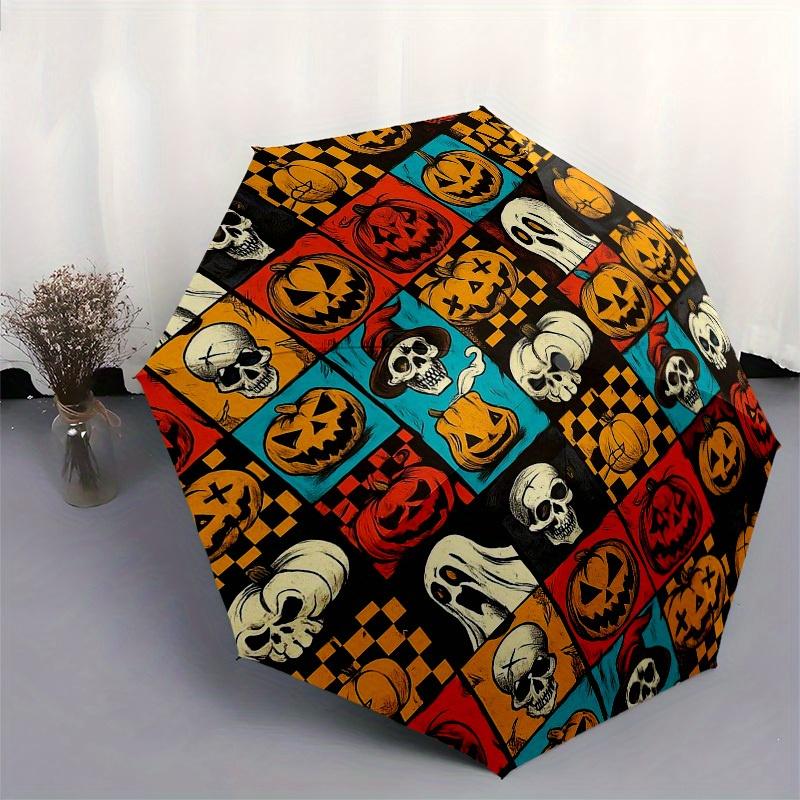 1pc Pumpkin, Skull Themed High-quality Umbrella,Automatic Opening and Closing Umbrella,Multi-functional Umbrella G0811399