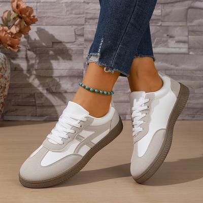 Round Head Elegant Flat Casual Shoes for Women Spring and Autumn Lace Anti Slip Running Shoes