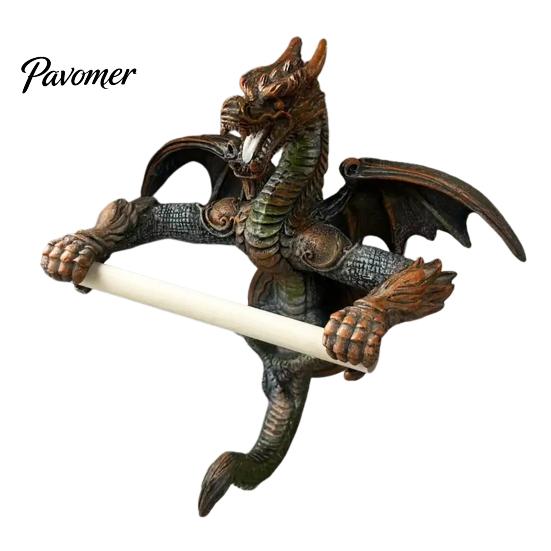 Bathroom Dragon Decoration Flying Roll Paper Holder Winged Wall Mount Toilet Gothic Resin Statue Towel Dispenser Storage Rack