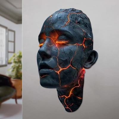 Cracked Soul Wall Light Human Face LED Wall Sconce Artistic Shattered Effect Light-up Head
