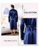 Men's Summer Lightweight European-Size Silk-Feel Mid-Length Cardigan Bathrobe Pajamas