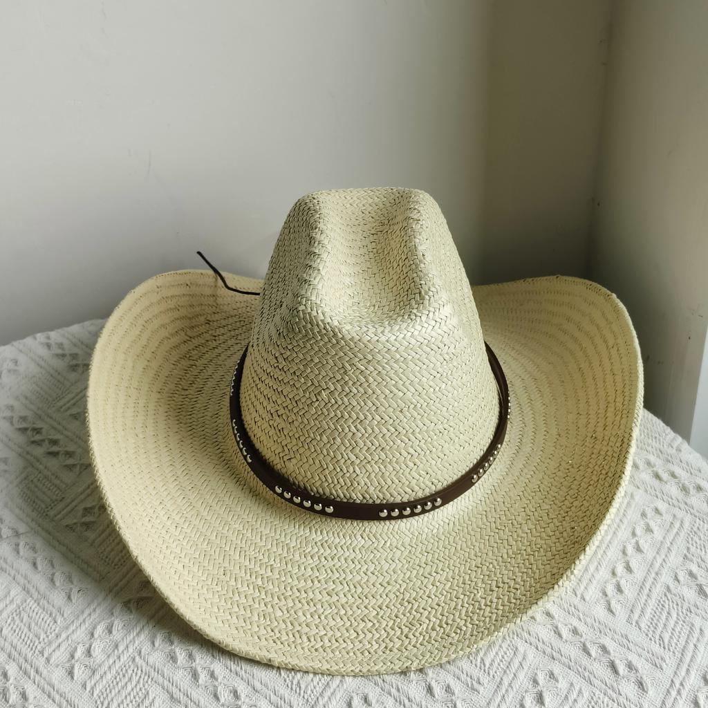 Westerse Cowboy Strooien Hoed dames Mode Grote rand cowboyhoed basin buiten reizen zonbescherming strooien hoed sombrero vaquero