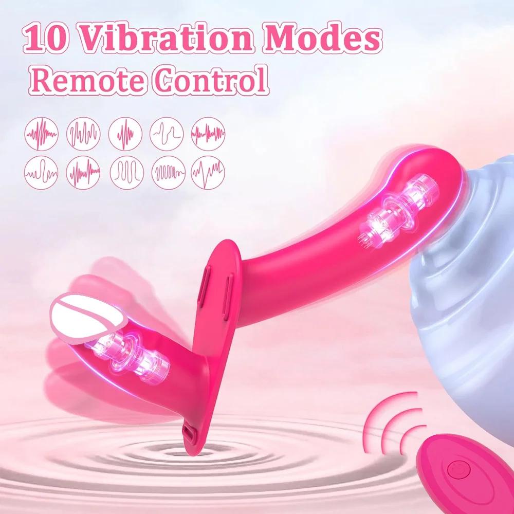 Double Head Artificial Penis Wearable Electric Strapon Vibrator For Lesbian Vibrating Sex Toys Strap On Belt Dildos For Girl