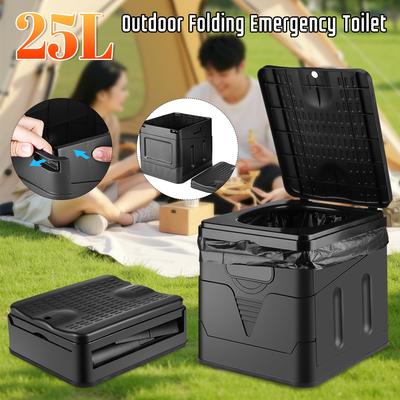 Folding Toilet Portable Collapsible Anti-Odor Storage Box Car Toilet Adult Self-Driving Travel Emergency Toilet for Camping Road