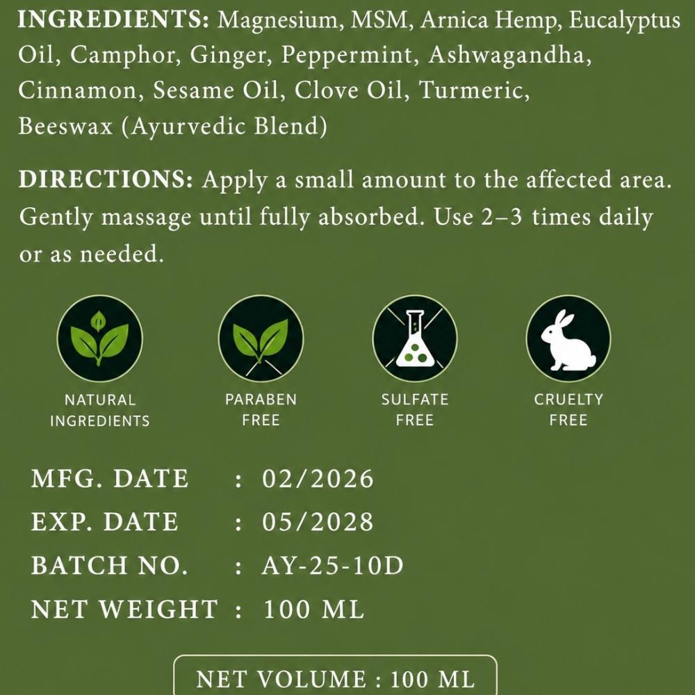 Herbal Comfort & Relief Cream | Magnesium, MSM & Arnica Body Care Balm | Soothing Ayurvedic Cream 118ml X2, NEW 2026