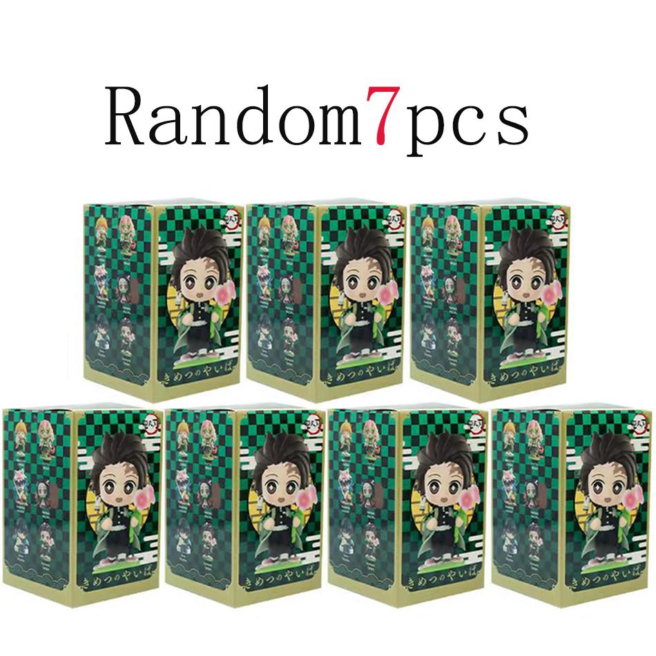 1-12pcs Anime Demon Slayer Blind Box Tanjiro Kamado Nezuko Cartoon Figure PVC Model Ornament Child Christmas Halloween Gift