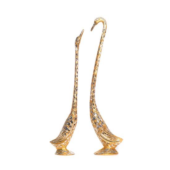 Cute Love Birds Decorative Metal Figurine Set of 2