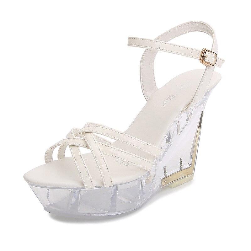 Sexy Slope Heel 10cm Nightclub High Heels Trendy Women's Shoes Catwalk Pole Dance Shoes Crystal Shoes LFD-1101-4