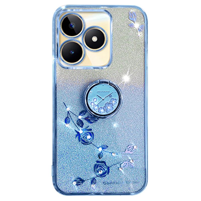 

For Xiaomi Redmi 13 5G/13 4G/Poco M6 4G Kickstand Case Rhinestone Soft TPU Phone Cover Blue