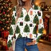 Women's Christmas Print Long Sleeve Shirt Elegant Casual Holiday Top