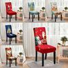 Festive Christmas Chair Cover Full Protection Stylish Cartoon Printed Dining Chair Set