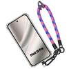 Case for Google Pixel 10 Pro, Shockproof Transparent Silicone with Removable Tricolor Bracelet