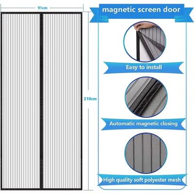 Rideau de porte magnétique anti-moustiques sans perçage Rideau de porte d'été pour chambre à coucher Fermeture automatique Anti-moustiques et mouches