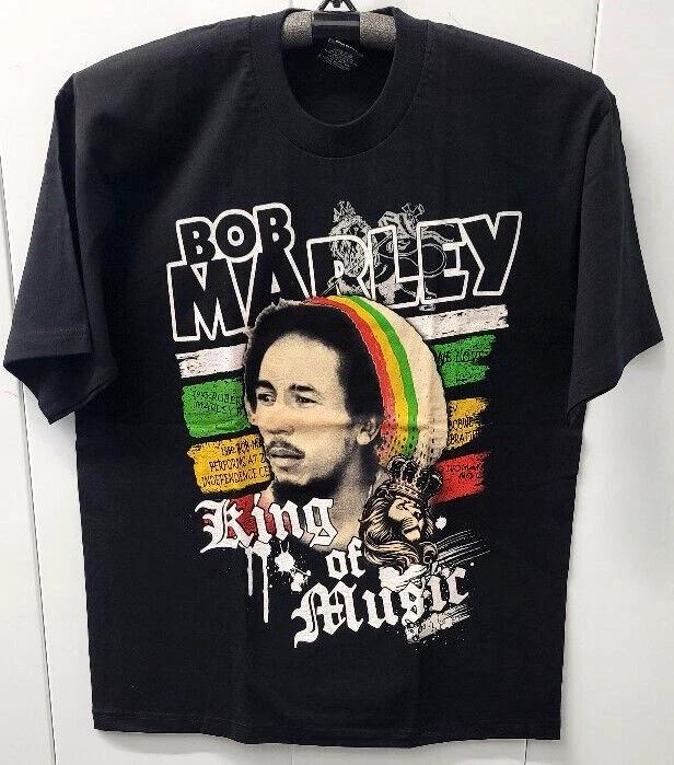 BOB MARLEY T-shirt Reggae Legend Rasta King Of Music Tee Adult XL Black New M