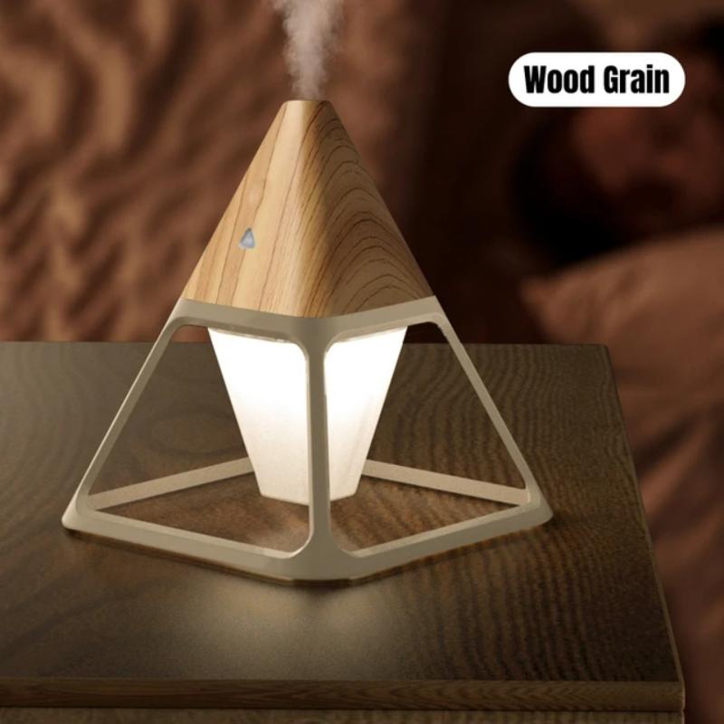 

USB Wood Grain Volcano Pyramid увлажнитель воздуха с дистанционным управлением ароматерапевтический диффузор эфирных масел с теплой лампой-диффузором Mexico&USB Cable