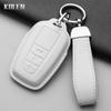 Genuine Leather Auto Smart Key Fob Cover Case Housing Fit For Toyota Prius Camry Corolla Chr C-Hr Rav4 Land Cruiser Prado 2 3 4 Button Auto